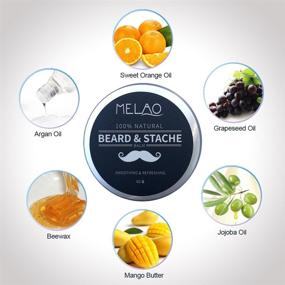 img 3 attached to Beard Balm Softening Cream with Growth Conditioner and Leave-In Moisturizer Wax - Natural Oil and Butter for Grooming, Styling, and Mustache Care