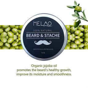 img 1 attached to Beard Balm Softening Cream with Growth Conditioner and Leave-In Moisturizer Wax - Natural Oil and Butter for Grooming, Styling, and Mustache Care