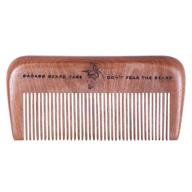 🪥 wood beard comb for men by badass beard care - fine tooth, anti-static logo