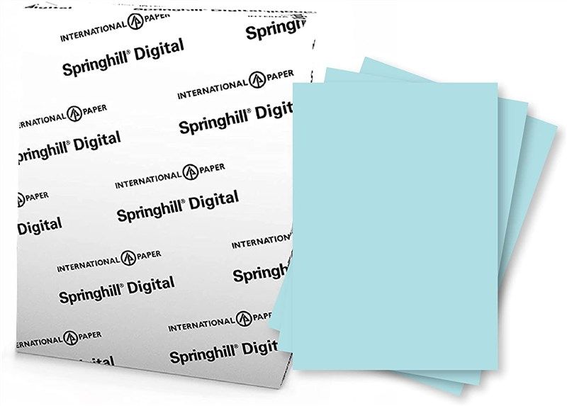 Springhill Blue Colored Paper, 24lb Copy Paper, 89gsm, 8.5 x 11 Printer Paper, 1 Ream / 500 Sheets - Pastel Paper with Smooth Finish (024034R)