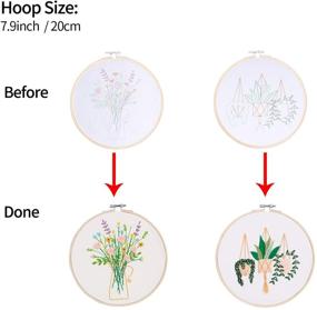 img 2 attached to 🧵 2 Sets of Embroidery Kits: Complete Starter Kit with Patterns and Tools for Beginners - Includes Fabric, Hoop, Thread & Tools