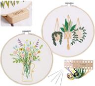 🧵 2 sets of embroidery kits: complete starter kit with patterns and tools for beginners - includes fabric, hoop, thread & tools logo