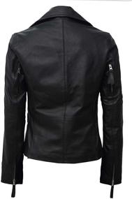 img 2 attached to Women's Black Genuine Leather Jackets - Fashionable Women's Clothing