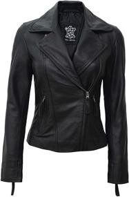 img 4 attached to Women's Black Genuine Leather Jackets - Fashionable Women's Clothing