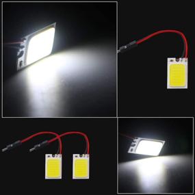 img 1 attached to 🔆 GrandviewTM 10 шт. Белая COB 18SMD Светодиодная панель люка для автомобиля с читаемой фурнитурой в салоне с адаптерами T10, BA9S и Festoon для DC12V (26 мм × 16 мм)