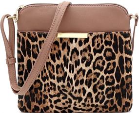 img 4 attached to Vegan Leather Leopard Print Crossbody Bag with Tassel Accent and Multiple Pockets - Small to Medium Size