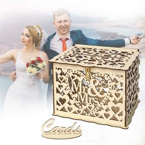 img 4 attached to 🎁 Handcrafted Rustic Wood Wedding Card Box: DIY Gift Card Holder for Reception, Anniversary, Birthday Party, Baby Shower & More – Decorative Wooden Money Box with Slot, Lock & Key, Plus Card Signs