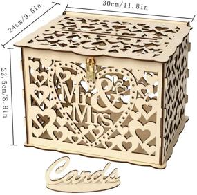 img 3 attached to 🎁 Handcrafted Rustic Wood Wedding Card Box: DIY Gift Card Holder for Reception, Anniversary, Birthday Party, Baby Shower & More – Decorative Wooden Money Box with Slot, Lock & Key, Plus Card Signs