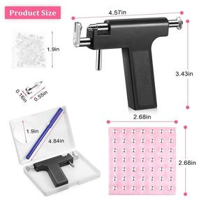 img 1 attached to 👂 Complete 158-Piece Ear Piercing Kit with Disposable Tool - Black Stud Earrings for Women and Girls