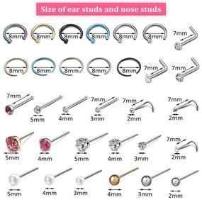 img 3 attached to 👂 Complete 158-Piece Ear Piercing Kit with Disposable Tool - Black Stud Earrings for Women and Girls