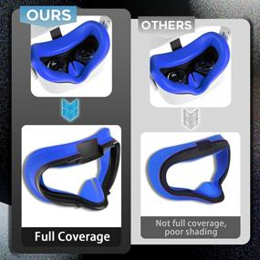 img 2 attached to 🔵 Orzero Silicone Face Cover Skin for Oculus Quest 2 - Sweatproof and Comfortable VR Headset Accessory (Blue, 1 Pack)