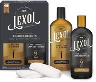 lexol leather care kit: conditioning and cleaning formula for car leather, furniture, shoes, bags, and accessories; trusted leather care brand since 1933; quick and easy 2-step regimen with 16.9 oz bottles and 2 sponges logo