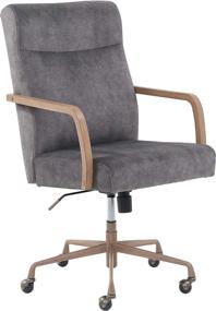 img 4 attached to 🪑 Stone & Beam Velvet Height-Adjustable Office Chair with Caster Wheels - Stylish Gray Design on Amazon