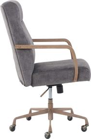 img 3 attached to 🪑 Stone & Beam Velvet Height-Adjustable Office Chair with Caster Wheels - Stylish Gray Design on Amazon