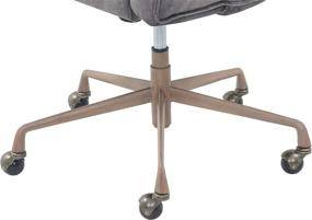 img 2 attached to 🪑 Stone & Beam Velvet Height-Adjustable Office Chair with Caster Wheels - Stylish Gray Design on Amazon