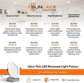 img 3 attached to 🔆 SunLake 12 Pack Recessed LED Lights - 6 inch Downlights, 1050 Lumens, Ultrathin Design, Dimmable, 5000k Daylight - UL and Energy Star Certified