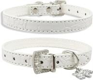 dogs kingdom soft croc leather: elegant rhinestone heart/dog pendant collar for stylish pets logo