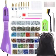 💎 hotfix crystal rhinestone tools kit - rhinestone applicator wand with 7 sizes tips, tweezers, 2 rhinestone pickers, brush cleaning kit, 4 labels, and 3 boxes of hotfix crystal rhinestones logo