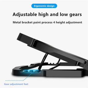 img 2 attached to 🖥️ SIKER Cooling Pad for 14-17 inch Laptops - Gaming Notebook Cooler with 2 Large Fans, USB Powered, Adjustable Mounts Stand, LED Lights