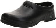 👞 skechers work men's balder black shoes – mules & clogs for men logo