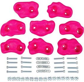 img 1 attached to 🌈 Enhance Outdoor Fun with Swing Set Stuff Small Textured Rock Holds (Pink) - Set of 8 with SSS Logo Sticker