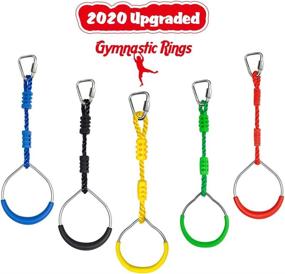 img 3 attached to 💪 Swing Gymnastic Rings: Ninja Warrior Monkey Climbing Ring Set - Outdoor Backyard Playground Equipment for Ninja Line, Slackline, Obstacle Course - Available in 5 Vibrant Colors