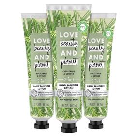 img 4 attached to 🌿 Love Beauty And Planet 2-in-1 Hand Sanitizer Lotion Moisturizer: Eucalyptus & Vetiver, Vegan, Non-Alcohol, Dye & Paraben Free - Skin Care, 3 Oz, 3 Count