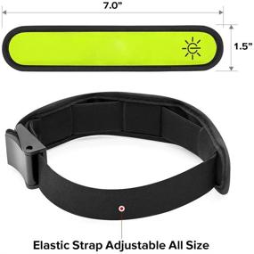 img 1 attached to 🏃 Ezer Light Up LED Armbands for Running - Stay Visible and Safe with Reflective Gear Flashing LED Wristbands: 2 Pack Safety Lights for Cycling, Jogging, Walking