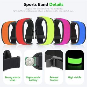 img 2 attached to 🏃 Ezer Light Up LED Armbands for Running - Stay Visible and Safe with Reflective Gear Flashing LED Wristbands: 2 Pack Safety Lights for Cycling, Jogging, Walking