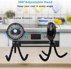 img 1 attached to 🌬️ Zuvas Stroller Fan: Mini Portable Battery Operated Personal Fan with Flexible Tripod – Ideal for Baby Cribs, Treadmills, Bikes, Camping – 360° Rotatable, Stepless Speeds, USB Charging