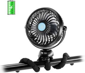 img 4 attached to 🌬️ Zuvas Stroller Fan: Mini Portable Battery Operated Personal Fan with Flexible Tripod – Ideal for Baby Cribs, Treadmills, Bikes, Camping – 360° Rotatable, Stepless Speeds, USB Charging
