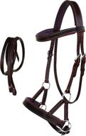 🐴 challenger horse western brown leather bitless sidepull bridle reins 7710 - training tack логотип