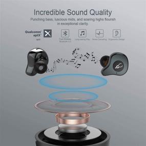 img 3 attached to 🎧 Latest 2021 Upgrade: True Wireless Earbuds Bluetooth 5.0 Headphones, Enhanced Bass HD Sound, Sweatproof, CVC8.0 Noise Cancelling Mic, Wireless Earphones for iPhone/Android