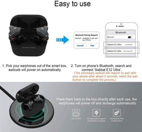 img 1 attached to 🎧 Latest 2021 Upgrade: True Wireless Earbuds Bluetooth 5.0 Headphones, Enhanced Bass HD Sound, Sweatproof, CVC8.0 Noise Cancelling Mic, Wireless Earphones for iPhone/Android