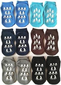 img 2 attached to 🧦 6 Pairs of Non-Skid Trampoline Socks for Kids - Non-Slip Cotton Ankle Socks