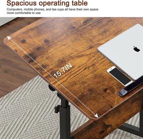 img 1 attached to 🖥️ KOUPA Height Adjustable Mobile Standing Desk: Compact & Stylish Rustic Brown Desk for Effortless Work from Home Experience