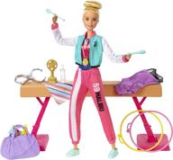 🤸 sparkle and spin with barbie gymnastics playset featuring twirling accessories логотип