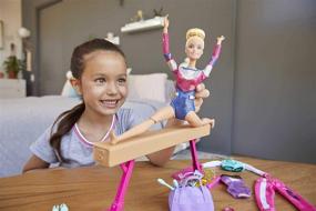 img 3 attached to 🤸 Sparkle and Spin with Barbie Gymnastics Playset featuring Twirling Accessories
