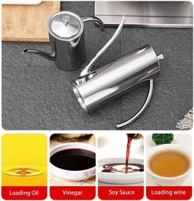 img 1 attached to KSENDALO 24oz Stainless Steel Olive Oil Dispenser: Drip-Free & Everyday-Use, Silver