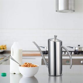 img 2 attached to KSENDALO 24oz Stainless Steel Olive Oil Dispenser: Drip-Free & Everyday-Use, Silver