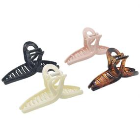 img 4 attached to LYDZTION 4pcs Large Hair Claw Clips, 4-Inch Big Claw Clip for Women and Girls - Hair Clip Hairpins Barrette Styling Tools & Accessories