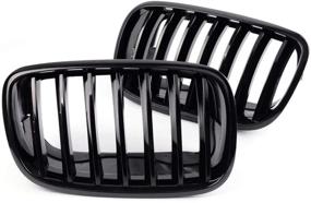 img 4 attached to 🖤 Glossy Black Front Hood Bumper ABS Plastic Grille for 2007-2013 X5 (E70) by LONGKEES