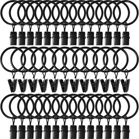img 4 attached to AMZSEVEN 40 PCS Curtain Rings with Clips - Vintage Black, 1.26 Inch Interior Diameter - Fits up to 1 Inch Curtain Rod