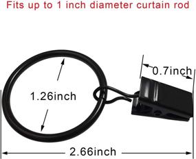 img 3 attached to AMZSEVEN 40 PCS Curtain Rings with Clips - Vintage Black, 1.26 Inch Interior Diameter - Fits up to 1 Inch Curtain Rod