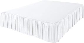 img 3 attached to 🛏️ KP Linen Premium Queen Size Bed Skirt with Split Corners - 18 Inch Drop and 400 Thread Count Microfiber - Wrinkle Free Ruffled Gathered Dust Ruffle - White Solid Color