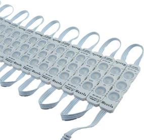 img 2 attached to Rextin Супер яркий 110V 100 штук Новая модель 2835 3 LED модуль Тёплый белый 120-150LM на модуль Влагозащитное декоративное освещение для буквенных вывесок Рекламные знаки с задней стороны на клейкой ленте (теплый белый)