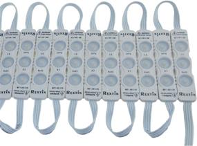 img 4 attached to Rextin Супер яркий 110V 100 штук Новая модель 2835 3 LED модуль Тёплый белый 120-150LM на модуль Влагозащитное декоративное освещение для буквенных вывесок Рекламные знаки с задней стороны на клейкой ленте (теплый белый)