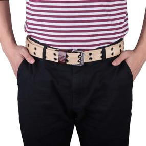 img 1 attached to Moonsix Double Grommet Canvas: Durable Men's Belt Accessories for Style and Function