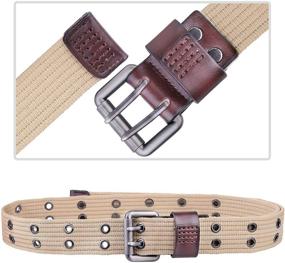 img 2 attached to Moonsix Double Grommet Canvas: Durable Men's Belt Accessories for Style and Function