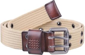 img 4 attached to Moonsix Double Grommet Canvas: Durable Men's Belt Accessories for Style and Function